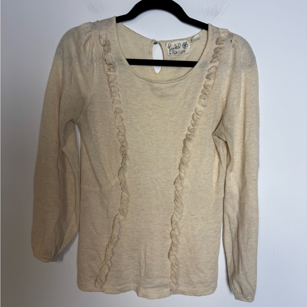 Field & Flower Cream Ruffled Long Sleeve Top